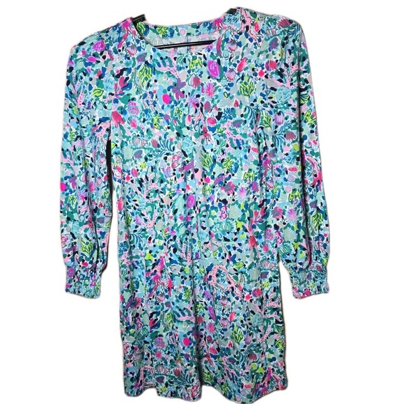 Lilly Pulitzer Tops - Lilly Pulitzer Tropical Ocean Shell Print Tunic Top Size Medium Style 008783 t10